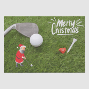 Golf Frohe Weihnachten mit dem Weihnachtsmann auf Seidenpapier