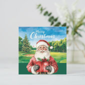 Golf Frohe Weihnachten mit dem Weihnachtsmann für  (Stehend Vorderseite)