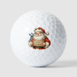 Golf Frohe Weihnachten mit dem Weihnachtsmann Golfball