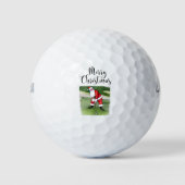 Golf Frohe Weihnachten mit dem Weihnachtsmann Golfball (Vorderseite)
