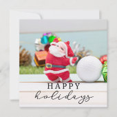 Golf Frohe Weihnachten mit dem Weihnachtsmann Karte (Vorderseite)