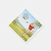 Golf Frohe Weihnachten mit dem Weihnachtsmann Serviette (Ecke)