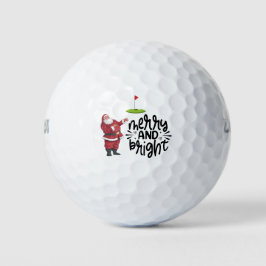 Golf Frohe Weihnachten mit dem Weihnachtsmann unte Golfball
