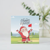Golf Frohe Weihnachten mit dem Weihnachtsmann unte Karte (Stehend Vorderseite)