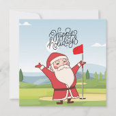 Golf Frohe Weihnachten mit dem Weihnachtsmann unte Karte (Vorderseite)