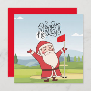 Golf Frohe Weihnachten mit dem Weihnachtsmann unte Karte