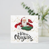 Golf Frohe Weihnachten mit dem Weihnachtsmann unte Karte (Stehend Vorderseite)
