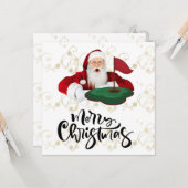 Golf Frohe Weihnachten mit dem Weihnachtsmann unte Karte (Vorderseite/Rückseite Beispiel)