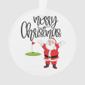 Golf Frohe Weihnachten mit dem Weihnachtsmann unte Ornament (Vorderseite)