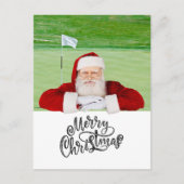 Golf Frohe Weihnachten mit dem Weihnachtsmann unte Postkarte (Vorderseite)