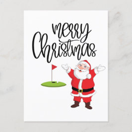 Golf Frohe Weihnachten mit dem Weihnachtsmann unte Postkarte