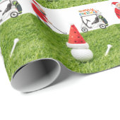 Golf Frohe Weihnachten mit dem Weihnachtsmann zum  Geschenkpapier (Rolleneckpunkt)