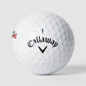 Golf Frohe Weihnachten mit dem Weihnachtsmann zum  Golfball (Logo)