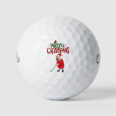 Golf Frohe Weihnachten mit dem Weihnachtsmann zum  Golfball (Vorderseite)
