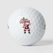 Golf Frohe Weihnachten mit dem Weihnachtsmann zum  Golfball (Vorderseite)