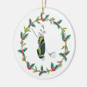 Golf Frohe Weihnachten mit Glastasche und Kranz Keramik Ornament (Links)
