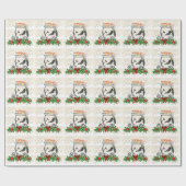 Golf Frohe Weihnachten mit Golf Cart auf dem Grüne Geschenkpapier (Flach)