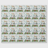 Golf Frohe Weihnachten mit Golf Cart Geschenkpapier (Flach)