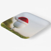 Golf Frohe Weihnachten mit Golfball mit Santa-Hut Pappteller (Gewinkelt)
