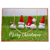 Golf Frohe Weihnachten mit Golfball und Weihnachts Große Geschenktüte (Vorderseite)