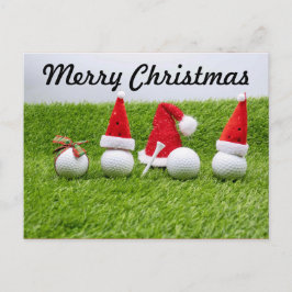 Golf Frohe Weihnachten mit Golfball-Weihnachtsmann Postkarte