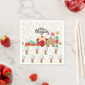 Golf Frohe Weihnachten mit Golfgeschenk in roter S Serviette (Beispiel)