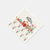 Golf Frohe Weihnachten mit Golfgeschenk in roter S Serviette (Ecke)