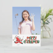 Golf Frohe Weihnachten mit Ihrem eigenen Foto (Stehend Vorderseite)
