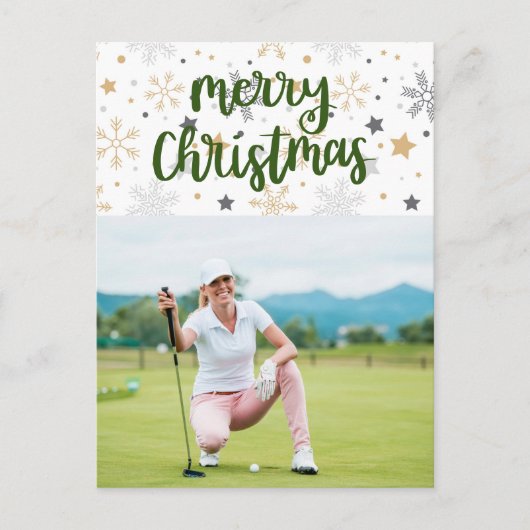 Golf Frohe Weihnachten mit Ihrem eigenen Foto Urla (Vorderseite)