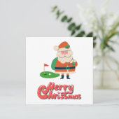 Golf Frohe Weihnachten mit Santa am Golfplatz (Stehend Vorderseite)