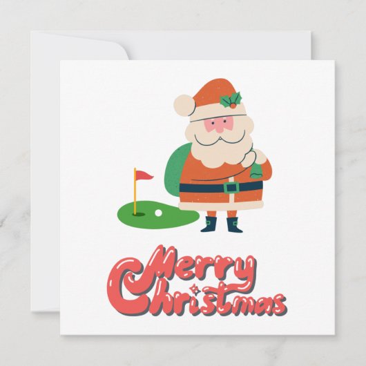 Golf Frohe Weihnachten mit Santa am Golfplatz (Vorderseite)