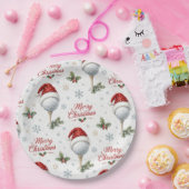 Golf Frohe Weihnachten mit Santa Hut Pappteller (Party)