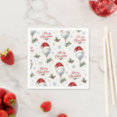 Golf Frohe Weihnachten mit Santa Hut Serviette (Beispiel)
