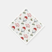 Golf Frohe Weihnachten mit Santa Hut Serviette (Ecke)