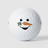 Golf Frohe Weihnachten mit Snowman Funny Golfball (Vorderseite)