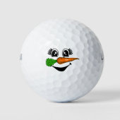 Golf Frohe Weihnachten mit Snowman Funny Golfball (Vorderseite)