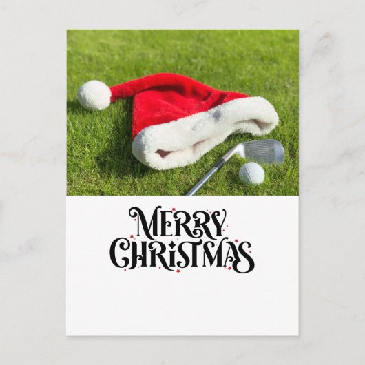 Golf Frohe Weihnachten mit Weihnachtsmannmütze auf (Vorderseite)