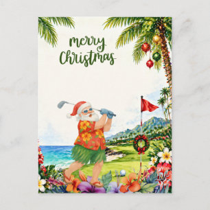 Golf Frohe Weihnachten Santa Golfer Strand Thema