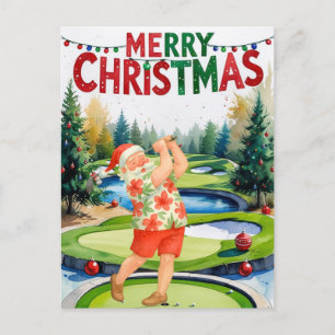 Golf Frohe Weihnachten Santa Golfer Strand Thema