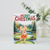 Golf Frohe Weihnachten Santa Golfer Strand Thema (Stehend Vorderseite)