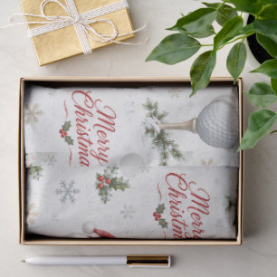 Golf Frohe Weihnachten Santa Hut Golfball Feiertag Seidenpapier