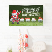Golf Frohe Weihnachten Weihnachtsmann auf grün lus Banner (Insitu)