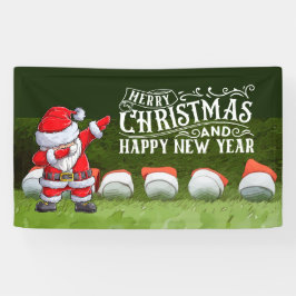 Golf Frohe Weihnachten Weihnachtsmann auf grün lus Banner