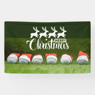 Golf Frohe Weihnachtsbälle tragen Weihnachtsmannm Banner