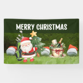 Golf Frohe Weihnachtsbälle tragen Weihnachtsmannmü Banner (Horizontal)
