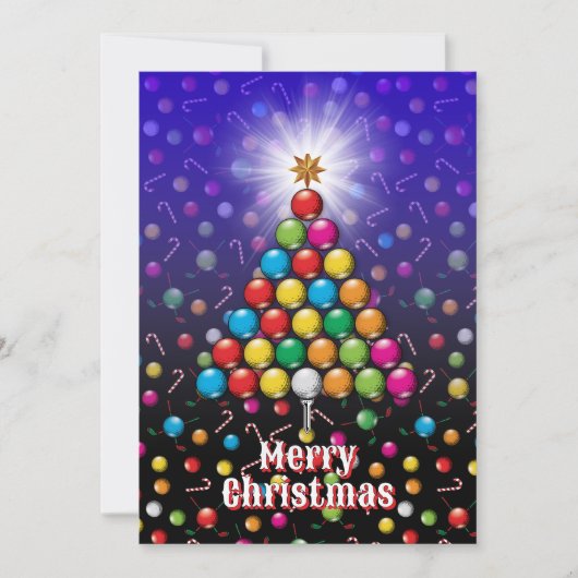 Golf Frohe Weihnachtsgestaltung Feiertagskarte (Vorderseite)