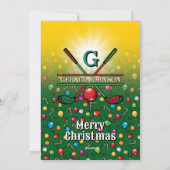 Golf Frohe Weihnachtsgestaltung Feiertagskarte (Rückseite)
