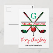 Golf Frohe Weihnachtsgestaltung Postkarte (Vorne/Hinten)