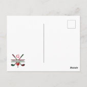 Golf Frohe Weihnachtsgestaltung Postkarte (Rückseite)