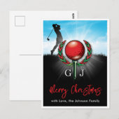 Golf Frohe Weihnachtsgestaltung Postkarte (Vorne/Hinten)